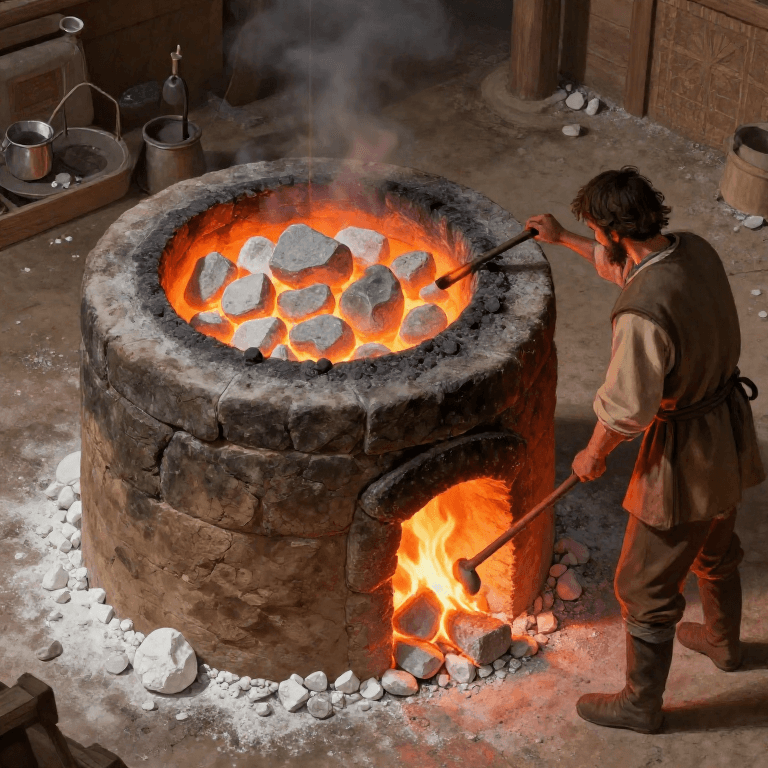Burning Quicklime from Limestone — The Element That Built Civilization