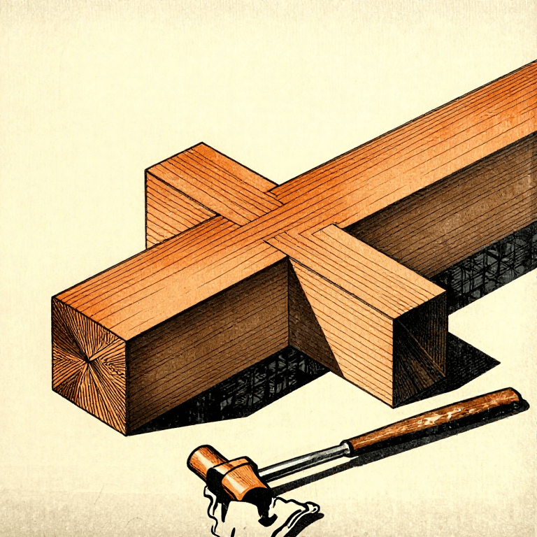 Cutting a Kanawa-Tsugi Timber Splice Joint — Traditional Japanese Joinery