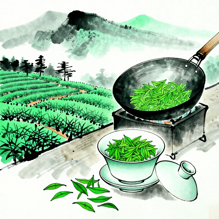 龙井绿茶手工炒制 — 西湖传统杀青与辉锅工艺
