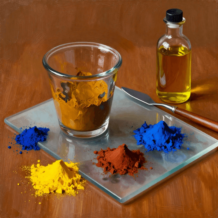 Making Oil Paint from Raw Pigments — Grinding Pigments in Linseed Oil