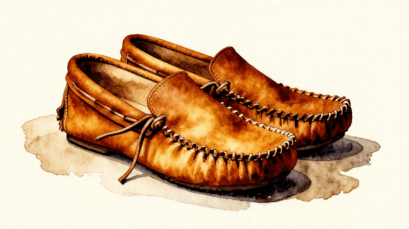 Sewing Leather Moccasins from Brain-Tanned Hide — One-Piece Wraparound Pattern