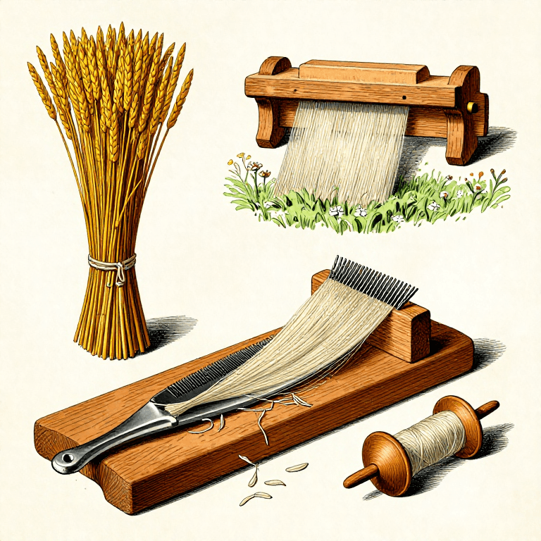 Processing Raw Flax into Linen Fiber — From Field to Thread